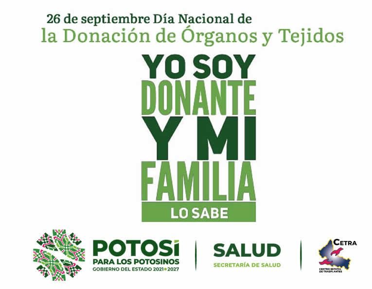 26 DE SEPTIEMBRE, DÍA NACIONAL DE DONACIÓN Y TRASPLANTES DE ÓRGANOS Y TEJIDOS