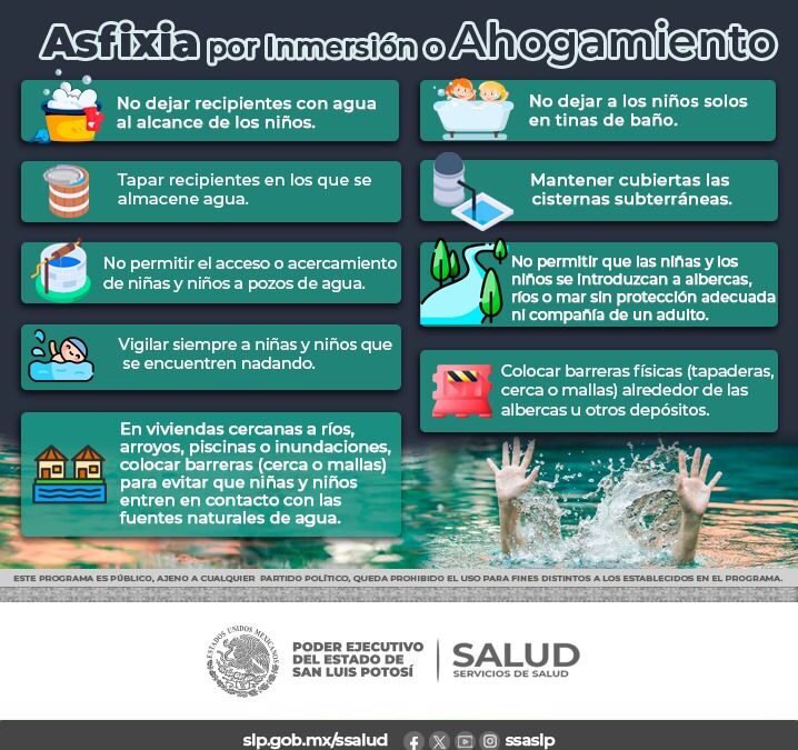 CONVOCA SALUD A SEGUIR MEDIDAS DE PREVENCIÓN CONTRA INTOXICACIONES Y AHOGAMIENTOS.