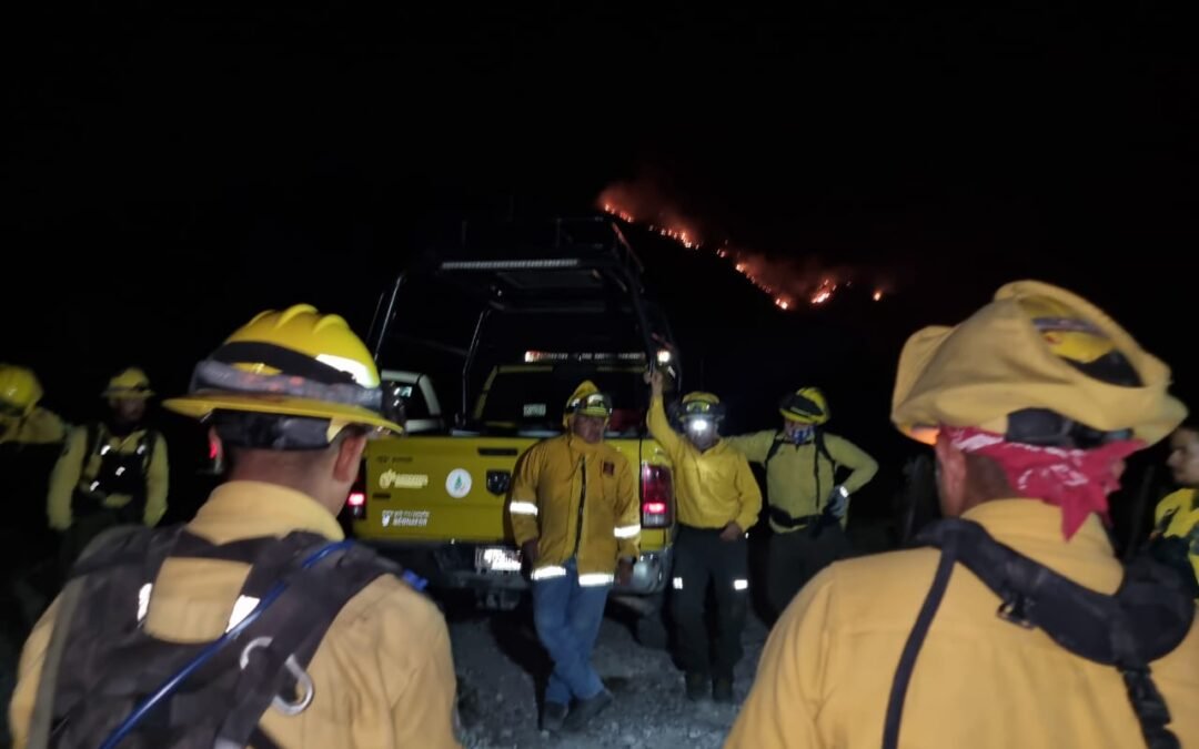 BRIGADISTAS FORESTALES TRABAJAN DÍA Y NOCHE EN INCENDIO EN MATEHUALA