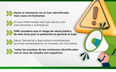 NO HAY RIESGO PARA LA POBLACIÓN POR INFLUENZA AVIAR A (H5N2)