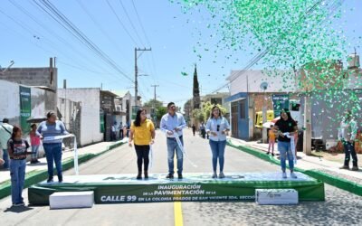 RICARDO GALLARDO INAUGURA CALLE 99, EN PRADOS DE SAN VICENTE
