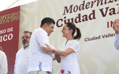 AMLO, CLAUDIA SHEINBAUM Y GALLARDO INAUGURAN SUPERCARRETERA VALLES-TAMAZUNCHALE