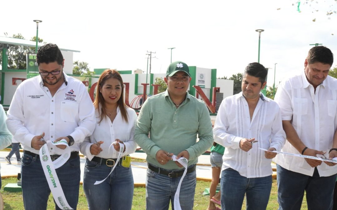 RICARDO GALLARDO INAUGURA UNIDAD DEPORTIVA EN TANQUIÁN