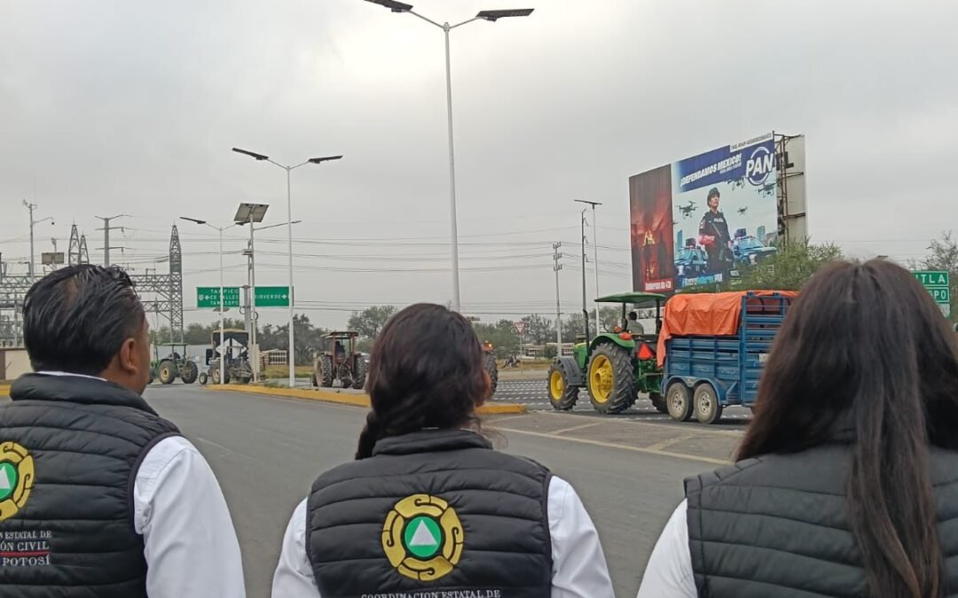 PROTECCIÓN CIVIL ESTATAL DESPLIEGA 100 ELEMENTOS ANTE MANIFESTACIÓN DE TRANSPORTISTAS