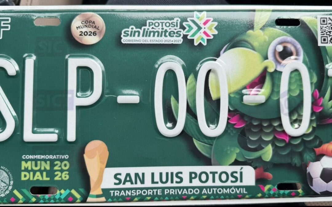 ANUNCIA RICARDO GALLARDO PLACAS VEHICULARES CONMEMORATIVAS DEL MUNDIAL 2026 EN SLP